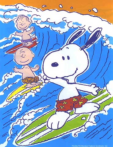 snoopy-surfing
